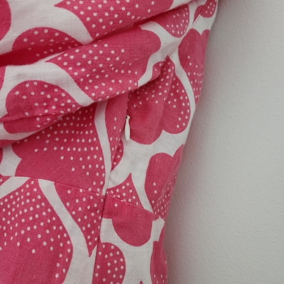 Boden Linen Tunic Dress Pink And White Moroccan Print Size 4 - Picture 8 of 13